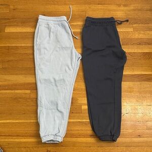 Primark Light Baby Blue and Dark Navy Women's Joggers (Two Sweatpants)